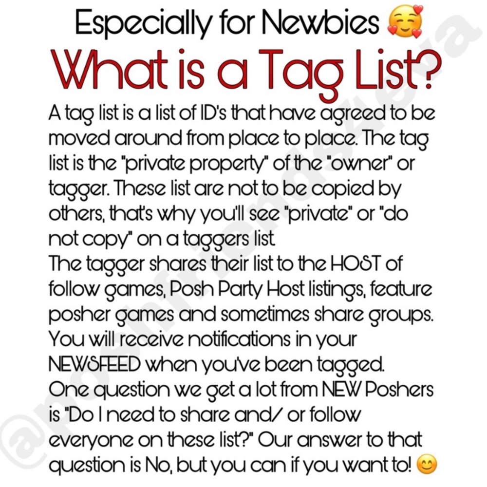 Please Read Above, some helpful information about tag lists!
